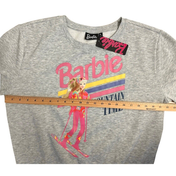 BARBIE Junior's 'Mountain Time" Retro Graphic Sweatshirt Size XL Gray - Picture 7 of 8